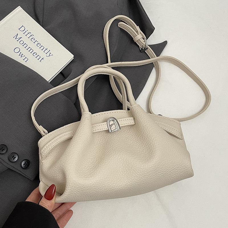 Spring and summer trend, simple style, high-end pleated portable vegetable basket bag, female Korean versatile commuter temperament messenger bag