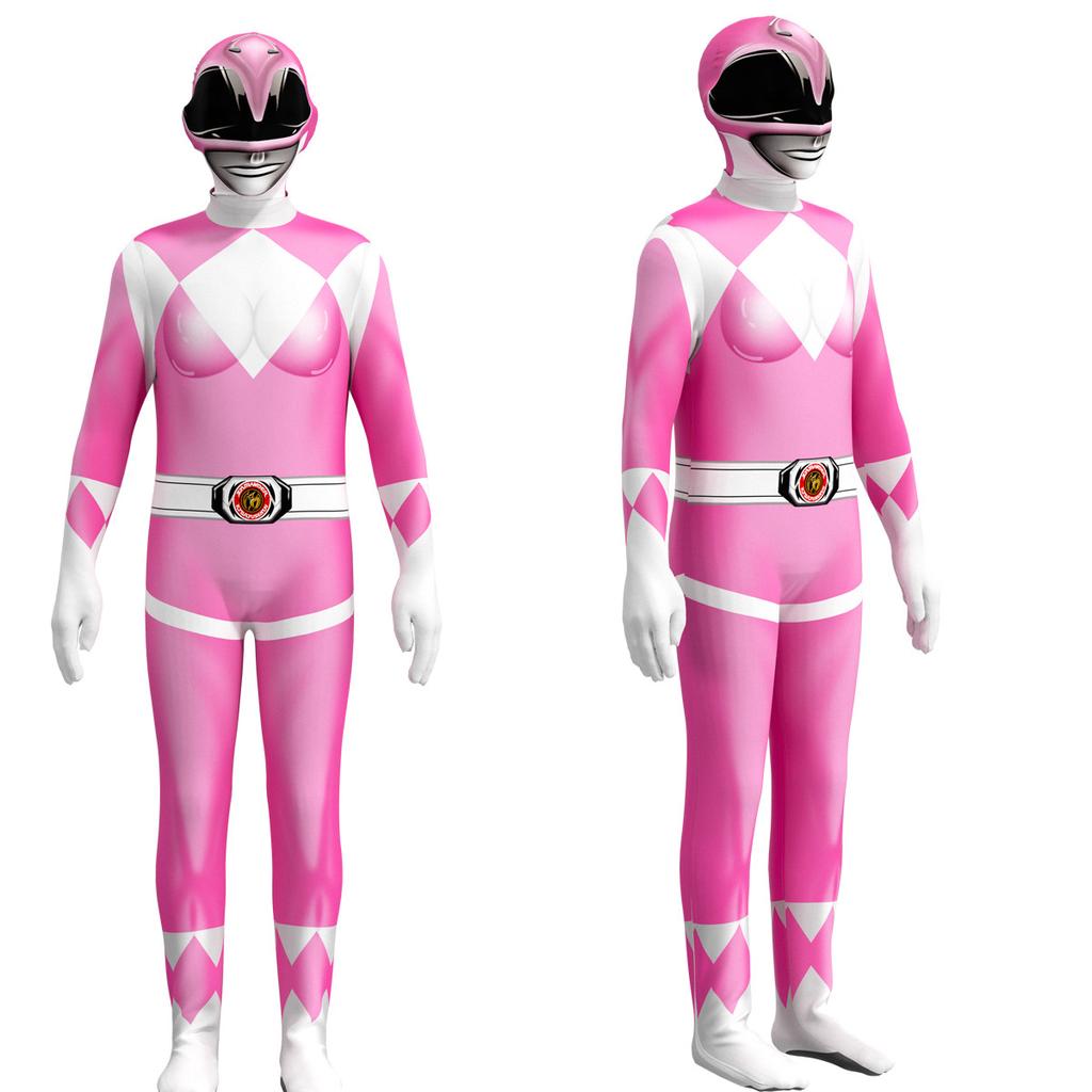 Kostyme Power Rangers Barn Voksen Cosplay Maskerade Jumpsuit Superhelt