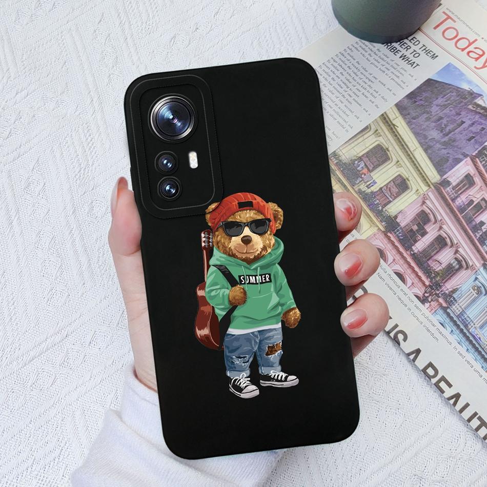 Phone Case For Xiaomi 12 Pro Lite Ultra Candy Color Patterned Liquid Silicone Full Coverage Anti Slip Shell For Xiaomi12 Coque