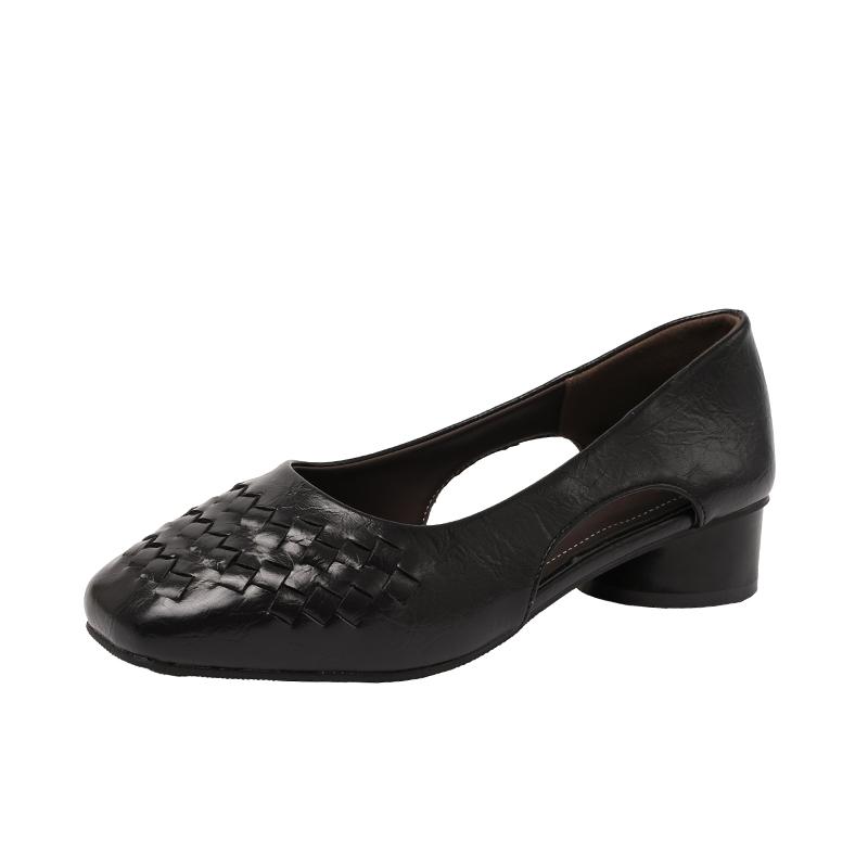 Fashion French Retro Woven 2025 New Fashion Shallow Women's Single Shoes
