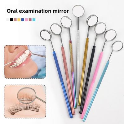 Specchio da Bocca Riflettore per Laboratorio Odontotecnico Odontoscopio Multifunzione Controllo Orale Manico Staccabile in Acciaio Inossidabile 8 Colori