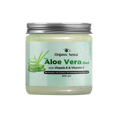 Ekologisk Netra Pure Aloe Vera Gel med vitamin C & E för hud, ansikte och hår 7,05 oz