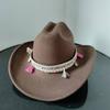 New White Western Cowboy Hat For Men And Women Jazz Cowboy Hat Color Belt Accessories Panama Sombrero Hombre Hat