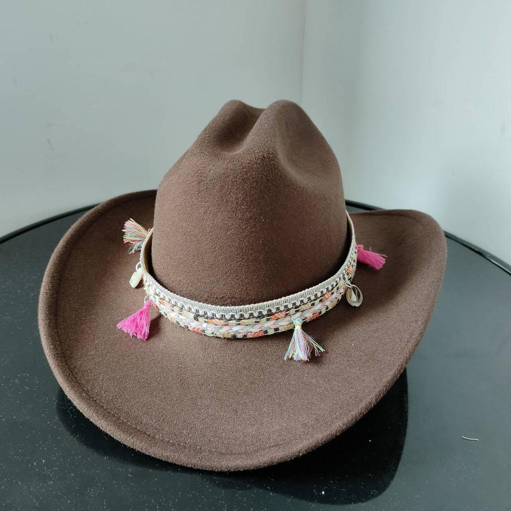 New White Western Cowboy Hat For Men And Women Jazz Cowboy Hat Color Belt Accessories Panama Sombrero Hombre Hat