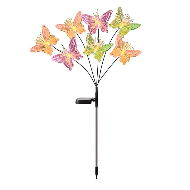 Solar-Powered Fiber Optic Butterfly Garden Lights, Waterproof Outdoor Decoration