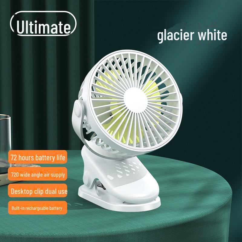 Portable USB Rechargeable Clip Fan - Quiet, Strong Wind, Ideal for Desktop & Outdoor Use