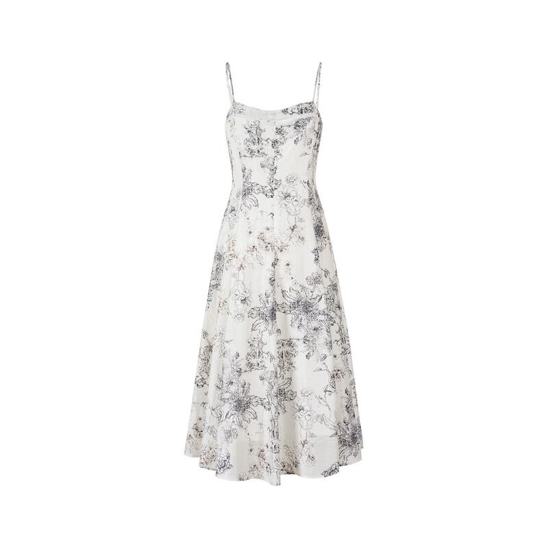 GIOVANNI VALENTINO Floral Print Halter A-line Midi Dress