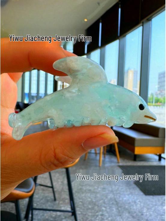Elegant Acetate Dolphin Claw Hairpin: Ocean-Inspired Updo Shark Clip
