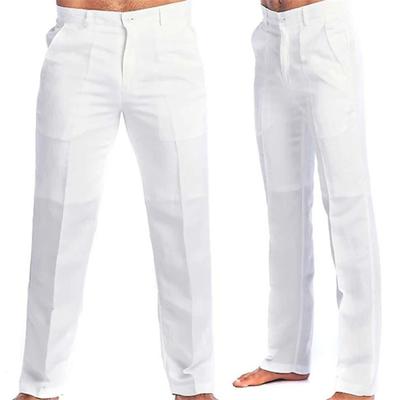 Männer Einfarbig Slim Fit Lange Hosen Mid-rise Zipper Taste Fly Taschen Gerade Bein Freizeit Hosen Streetwear