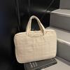 Große Kapazität Damen Canvas-Tragetasche, Leichte Lässige Schulterhandtasche, Einfaches Design in Reiner Farbe, Mehrere Taschen für den Alltag