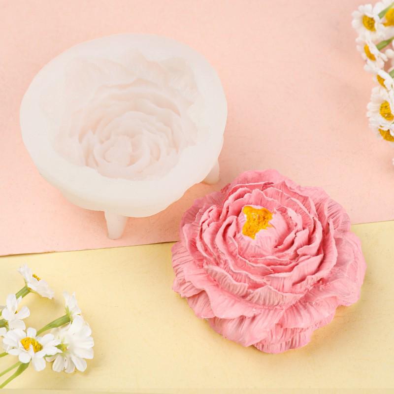 Peony Flower Silicone Mold for DIY Baking, Aromatherapy Plaster, Candle Making, Fondant, Cake, Chocolate, and Pudding.