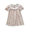 French Floral Kids' Dress 2026: Flower Collar & Little Horse Embroidery with Puff Sleeves