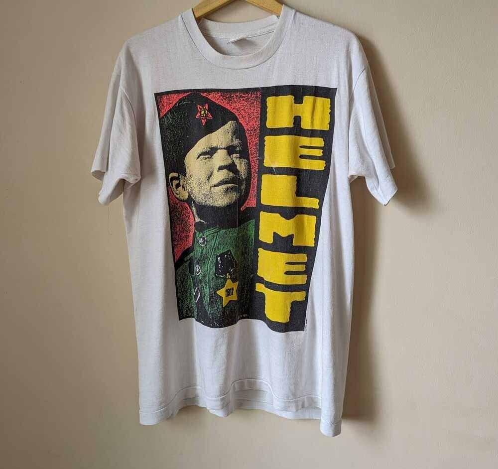 Retro 80s HELMET BAND - Meantime Shirt White Unisex All Size S-5XL Unisex T-Shirt XXXXL