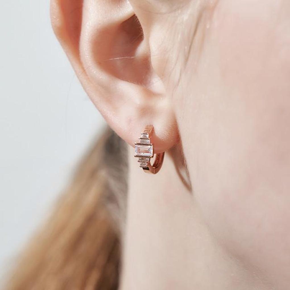 [Geiger Jewelry] 14K GF Cube One-Touch Earrings GIGFEE006