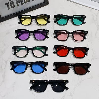 Sunglasses Men'S And Women'S Trendy Retro Color Transparent Glasses Square Frame Sunglasses Jelly Sunglasses