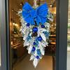 Yousheng Christmas Staircase Wreath Garland Bow Front Door Hanging Garden Xmas Tree Pendant Party New Year Home Decoration