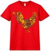Rooster T Shirt Mosaic Art Graphic Tee Colorful Chicken Farm Country Design Top