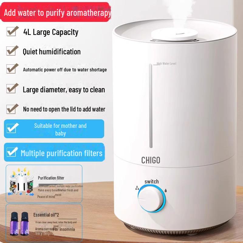 Chigo Silent Humidifier for Bedrooms: Large Capacity, Ideal for Babies, Pregnant Women, and Small Aromatherapy Rooms.