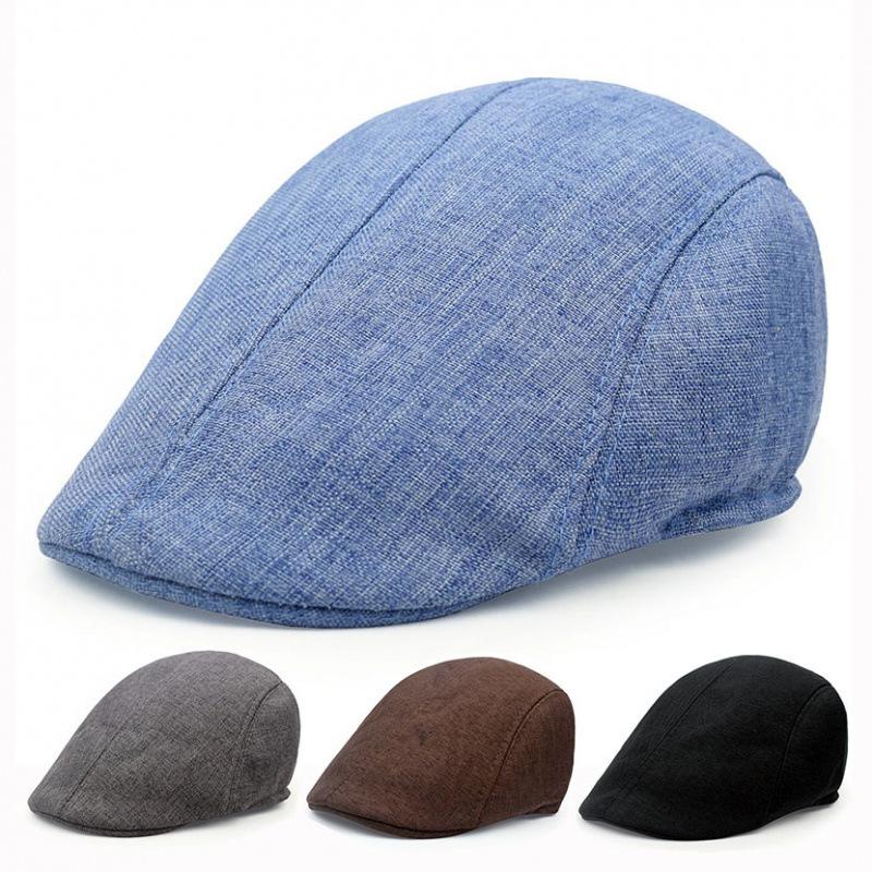 Solid color beret new men's spring and summer European and American retro forward cap cloth hat