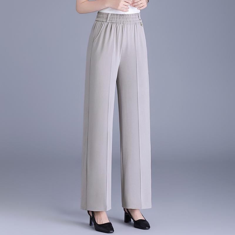 Women's Plus Size High Waist Cropped Wide Leg Pants – Elastic Waist Stretchy Trousers (Sizes XL-6XL) for Summer