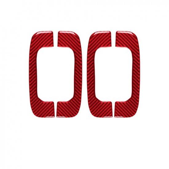 Red Carbon Fiber Interior Roof Door Handle Cover Trim For Ford Mustang Mach-E