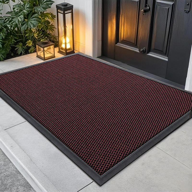 Waterproof Outdoor Door Mat Heavy Duty Elastic Mesh Dirt Trapper Rug Non-Slip Welcome Door Mat for Home & Commercial