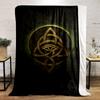 Golden Eye of Providence Symbol printed Flannel blanket for bedroom, living room, sofa, and nap