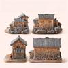Decorative Mini Resin House Chinese Style Resin Bonsai Landscaping Retor Mini House Retro Building Home Desk