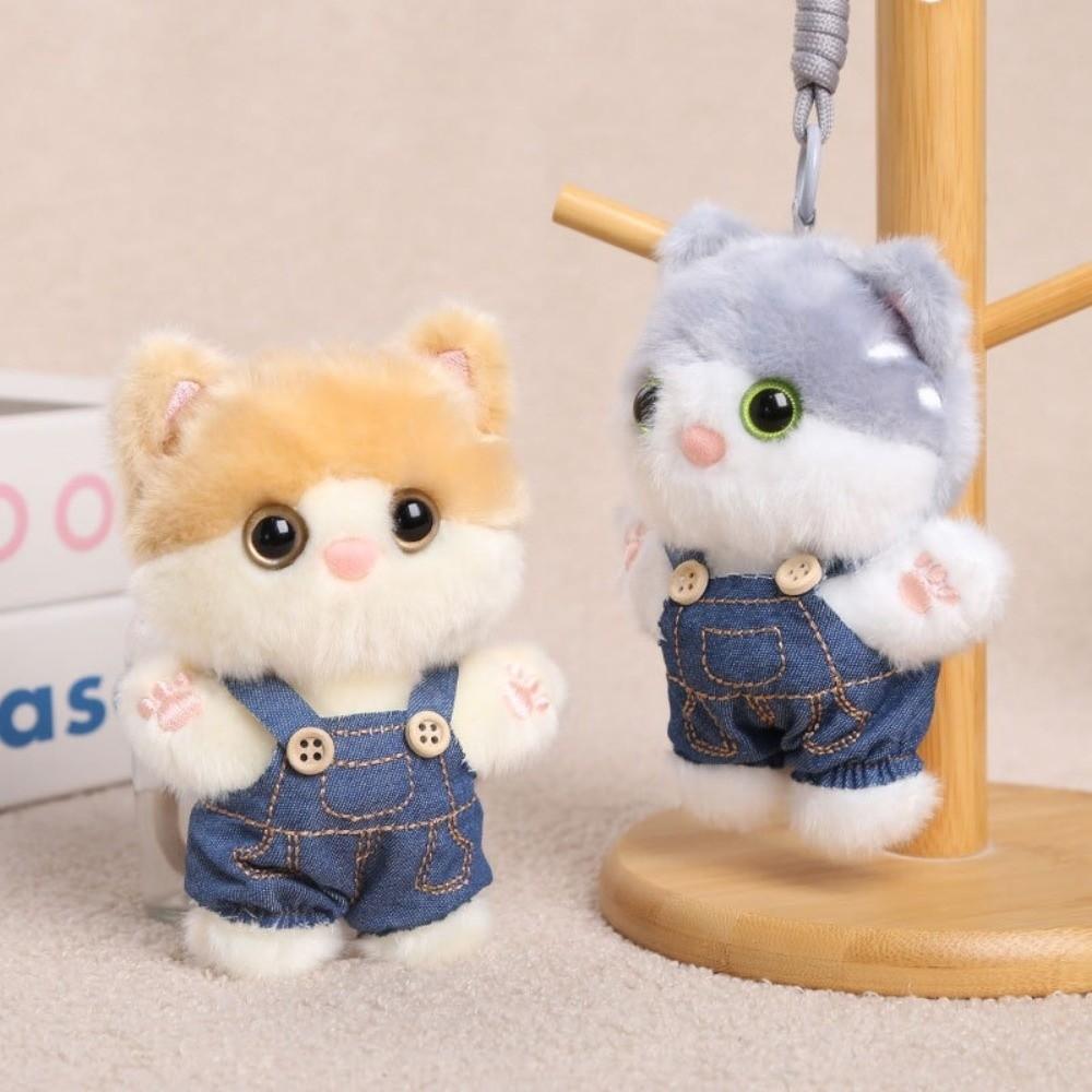 Fluffy Kitten Keychain Decoration Bag Hanging Charm Lovely Cat Plush Pendant Car Decoration