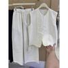 Korean Style Sleeveless Top and Wide-Leg Pants Summer Suit