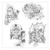 House Silicones Stamp for Card Making Journal Background Decoration Clear Stamper with Landscape Pattern
