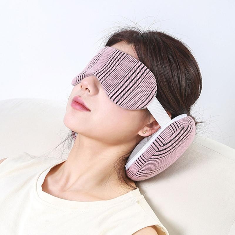 Adjust Sleep Mask With Builts In Neck Pillow Travel Accessory Provide Head Cushioning