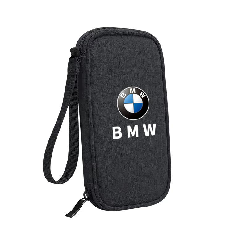 KSMH6 Car Sticker Multi Compartment Portable Car Keychain Storage Bag Thick Oxford Cloth Zipper Closure Key Organizer For BMW E46 F20