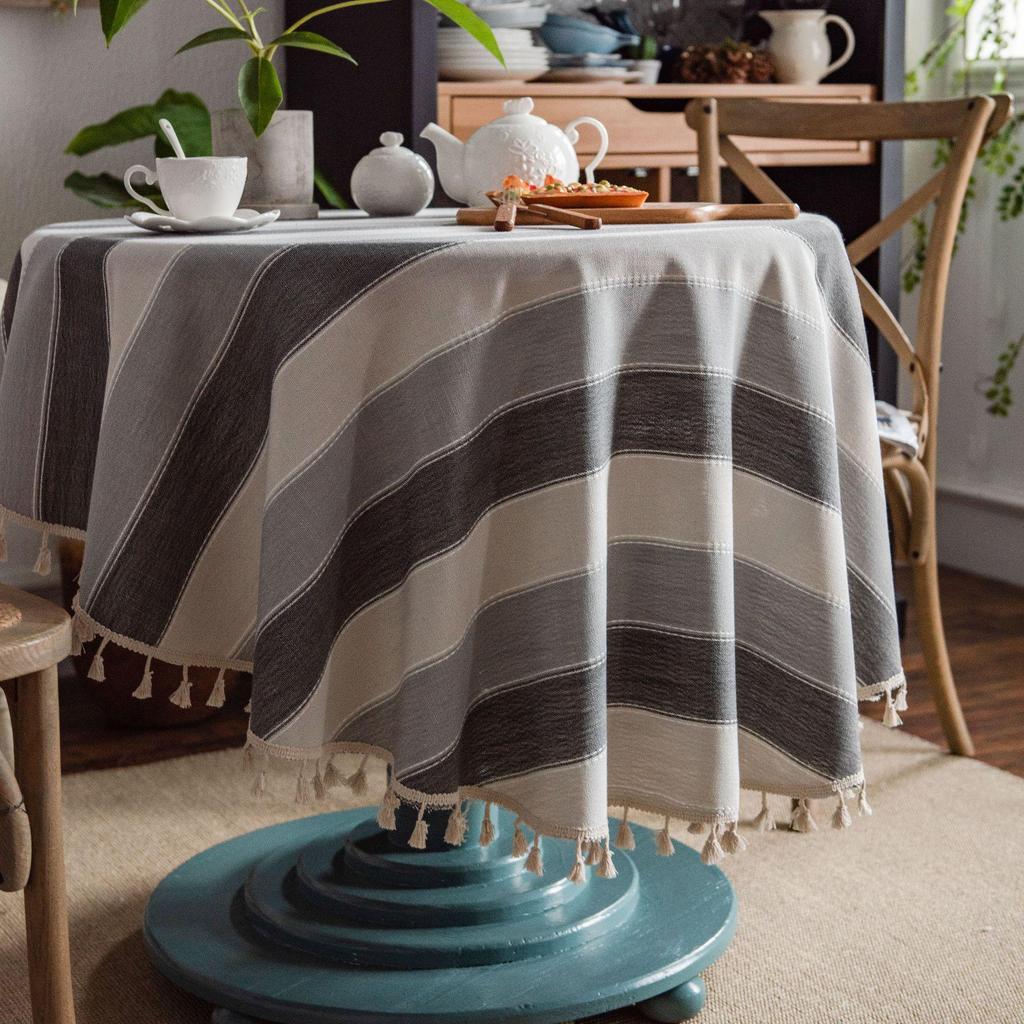 Japanese Cotton Linen Tablecloth - Fresh, Artistic, Round & Rectangular Options