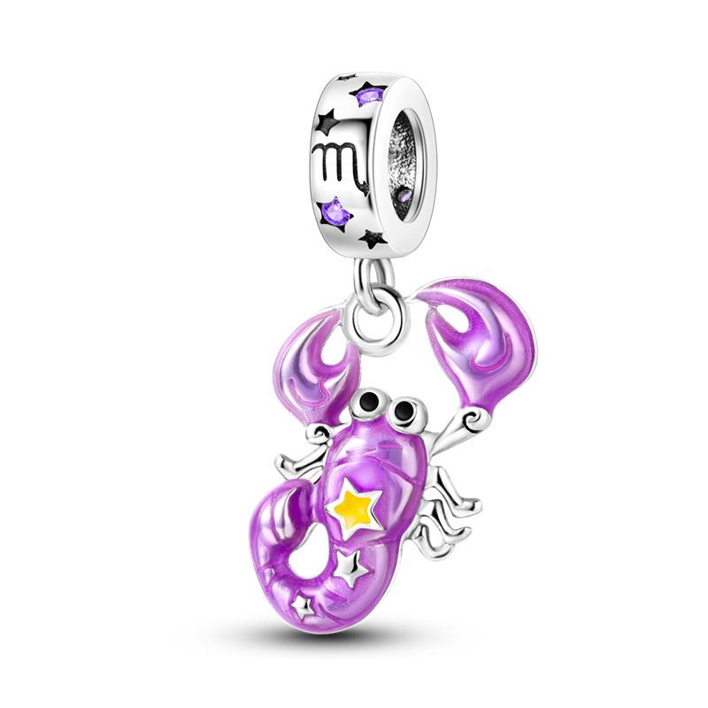 Copper 3 Types Of Twelve Zodiac Charm Series Beads For Original 3Mmbracelet Diy Making Women Jewelry Gifts