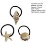 3Pcs Women Hair Ties Elastic Hair Bands with Metal Conch Shell Starfish Decoration Soft
