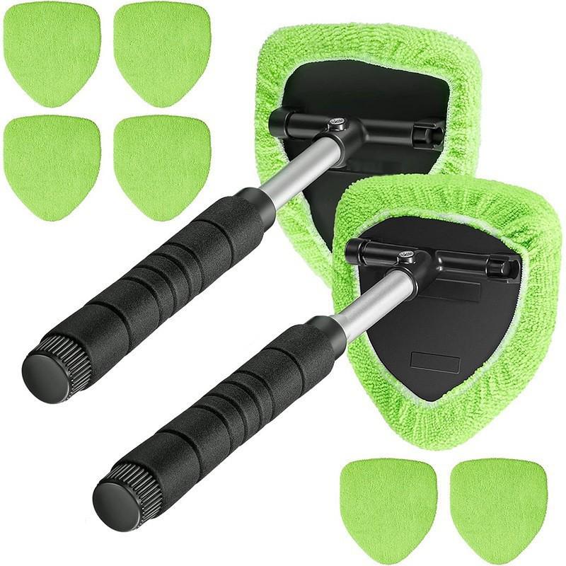 Telescopic Microfiber Car Window Cleaning Brush & Scraper