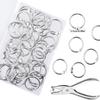 50 Pcs Silver Metal Binder Rings Loose Leaf Office Book Index Card Keychain Key Rings for School Home Office Organization