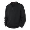 Men's Quarter-Zip Waffle Knit Pullover - Casual Long Sleeve Sweatshirt