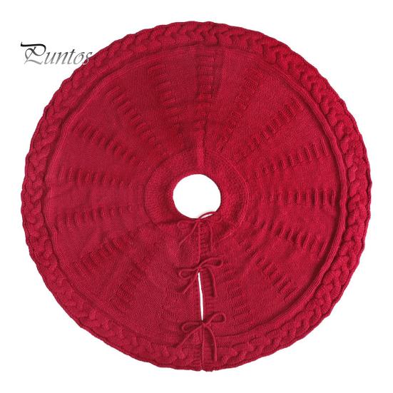 

Юбка для рождественской елки, красно-белая юбка для елки, вязаная толстая деревенская рождественская елка, украшение для зимнего праздника, коврик для елки M красный