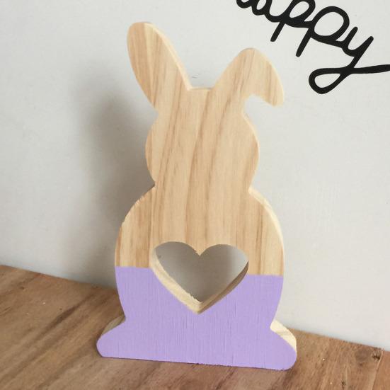 Liebliches hohles Herz Holz Kaninchen Kunsthandwerk Kindergeschenk Heim Büro Dekor