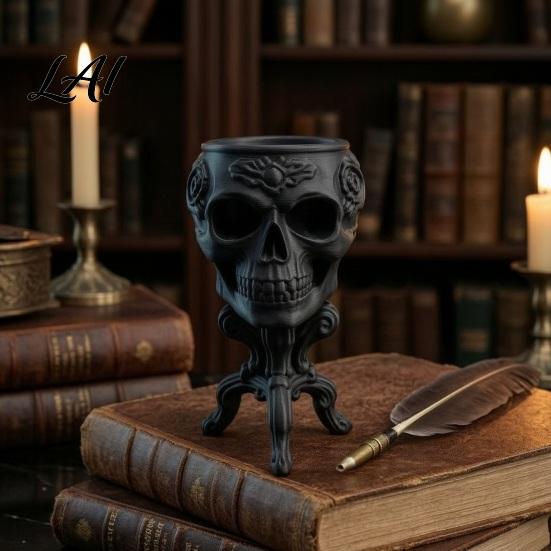 Succulents Planter Pots Mini Gothic Skull Pot 3D Printed Creepy Flowerpot Plant Holders Plants Container Desk Decoration for Halloween Party