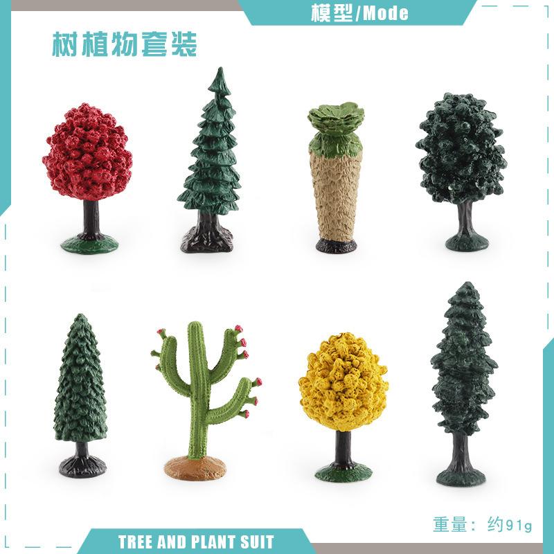 

Имитация Набор Мини Деревьев Твердый Клен Вяз Можжевельник Кактус Секвойя Настольное Статичное Украшение Модель