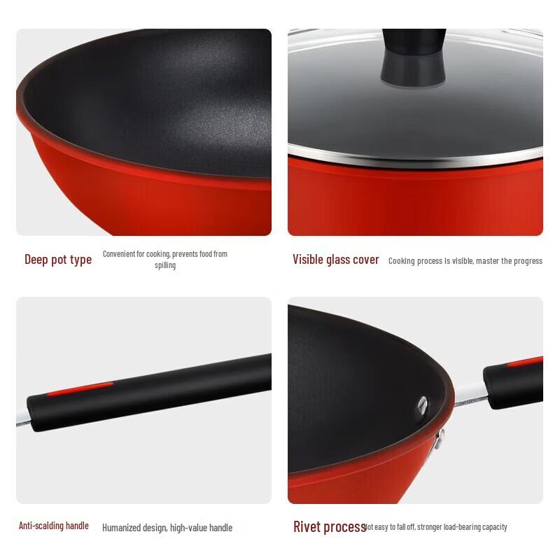 Royalstar Red Charm Non-Stick 3-Piece Cookware Set