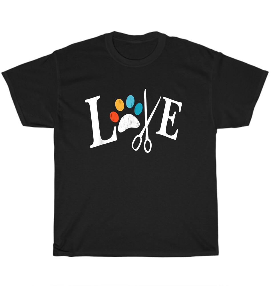 Dog Grooming Groomer Vintage Paw Print Dogs Pet Puppy Animal Lover T-Shirt Gift 4XL