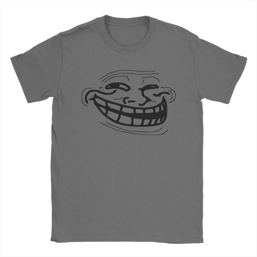 Creative Trollface Design TShirt Unisex Round Collar Pure Cotton T Shirts Short Sleeve Tee Shirt Plus Size Tops