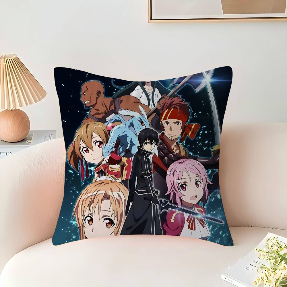 Anime S-Sword Art Online Pillow Cushion Cover Pillowcase Living Room Sofa Home Decor Customized