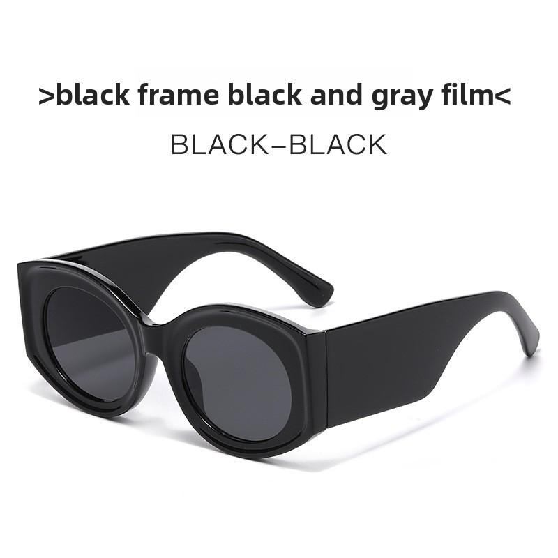 Elliptical Sunglasses Women Men Uv400 Optical Pc Frame For Fashion Travel BlackGrayGradient