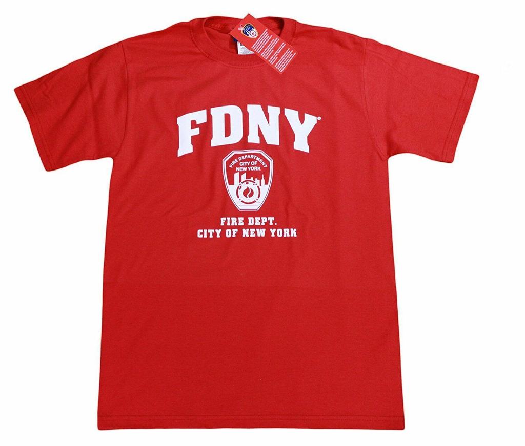 Maglietta Unisex a Maniche Corte Serigrafata Fdny Red