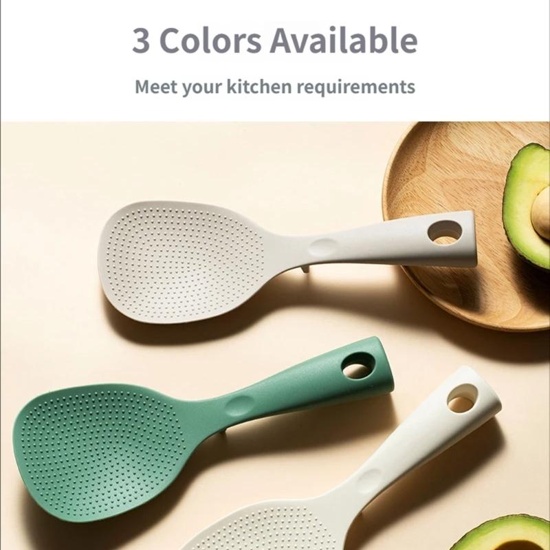 Practical Standing Rice Scooper Heat Resistant Silicone Nonstick Cooking Spoon With Heatproof Handle And Stand Base
